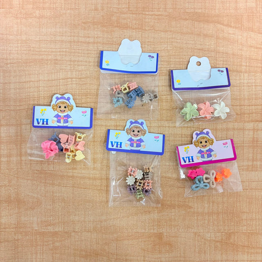 A06763 Multicolor Mini Hair Claw Clips Set for Girls & Women