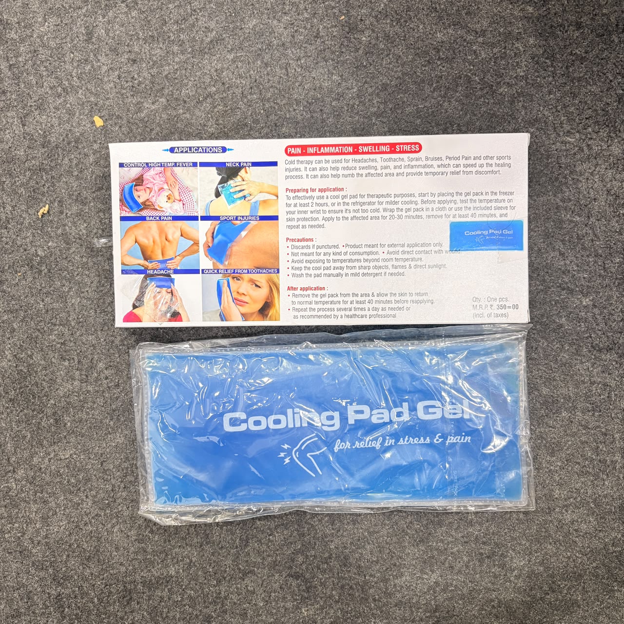 AM7649 Cooling Gel Pad For Cold Therapy & Back Shoulder, Neck, Waist Pain Relief