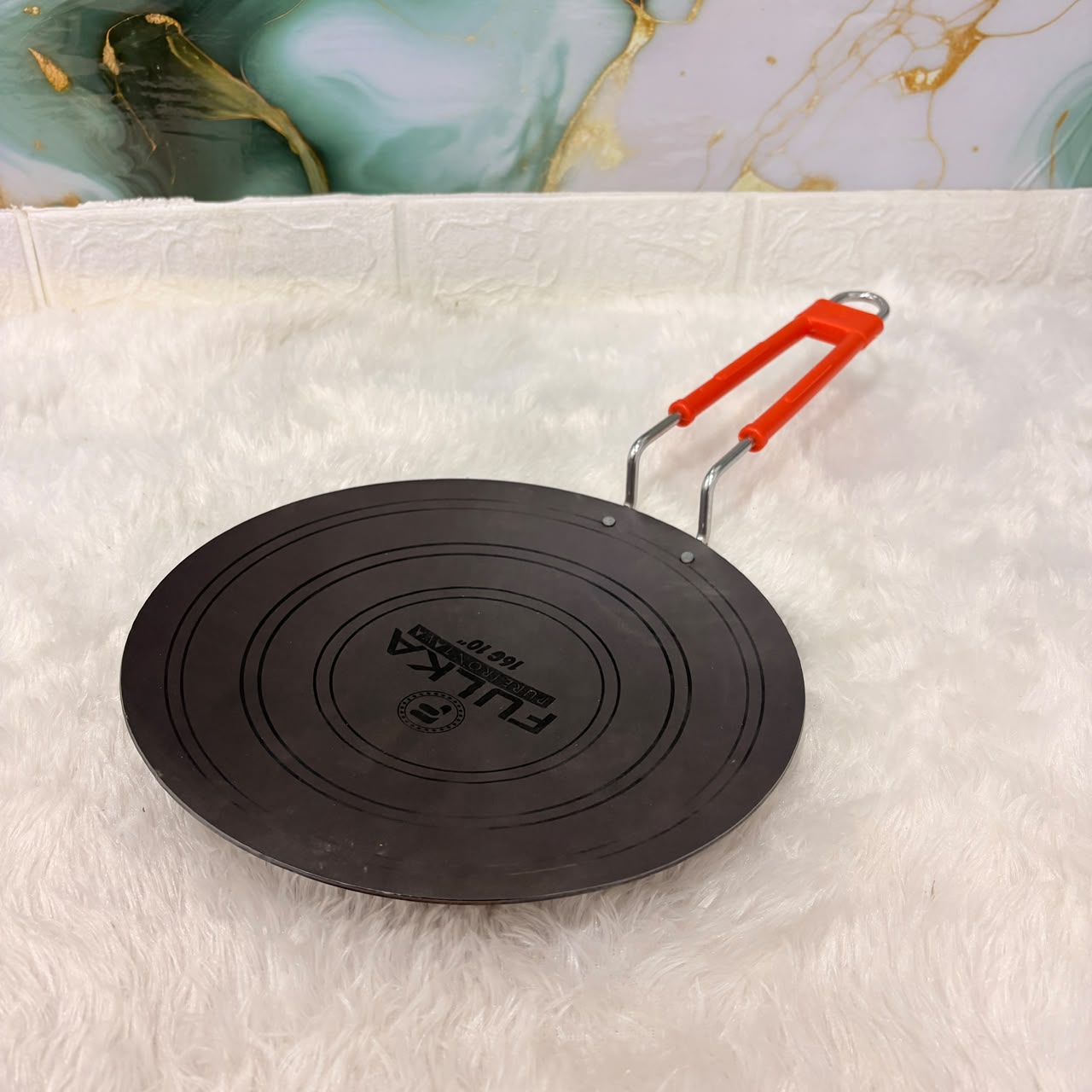 A06769 FULKA 10 Inch Pure Iron Roti Tawa (16 Gauge) with Wire Handle