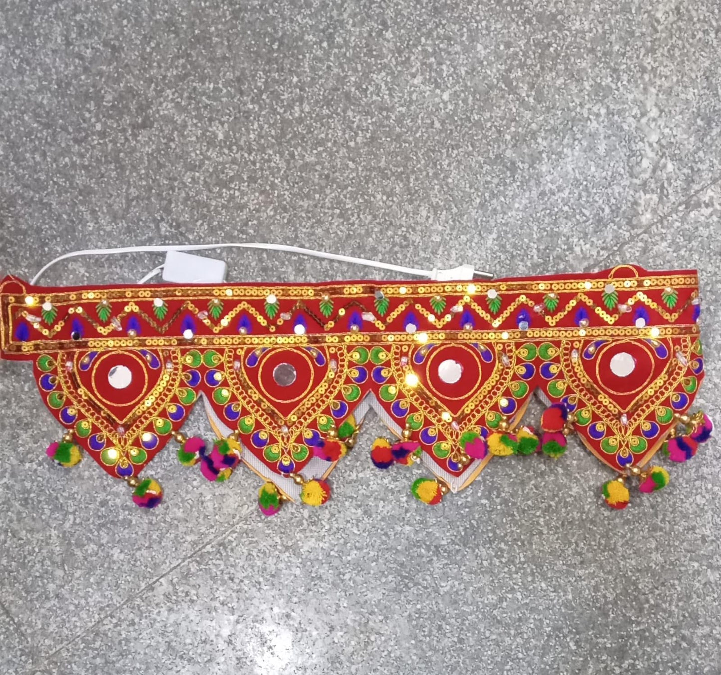 AM2509 Lighting Traditional Toran Art Bandarwal Toran 38Inch Wall Hanging Lights for Home Decoration for Diwali