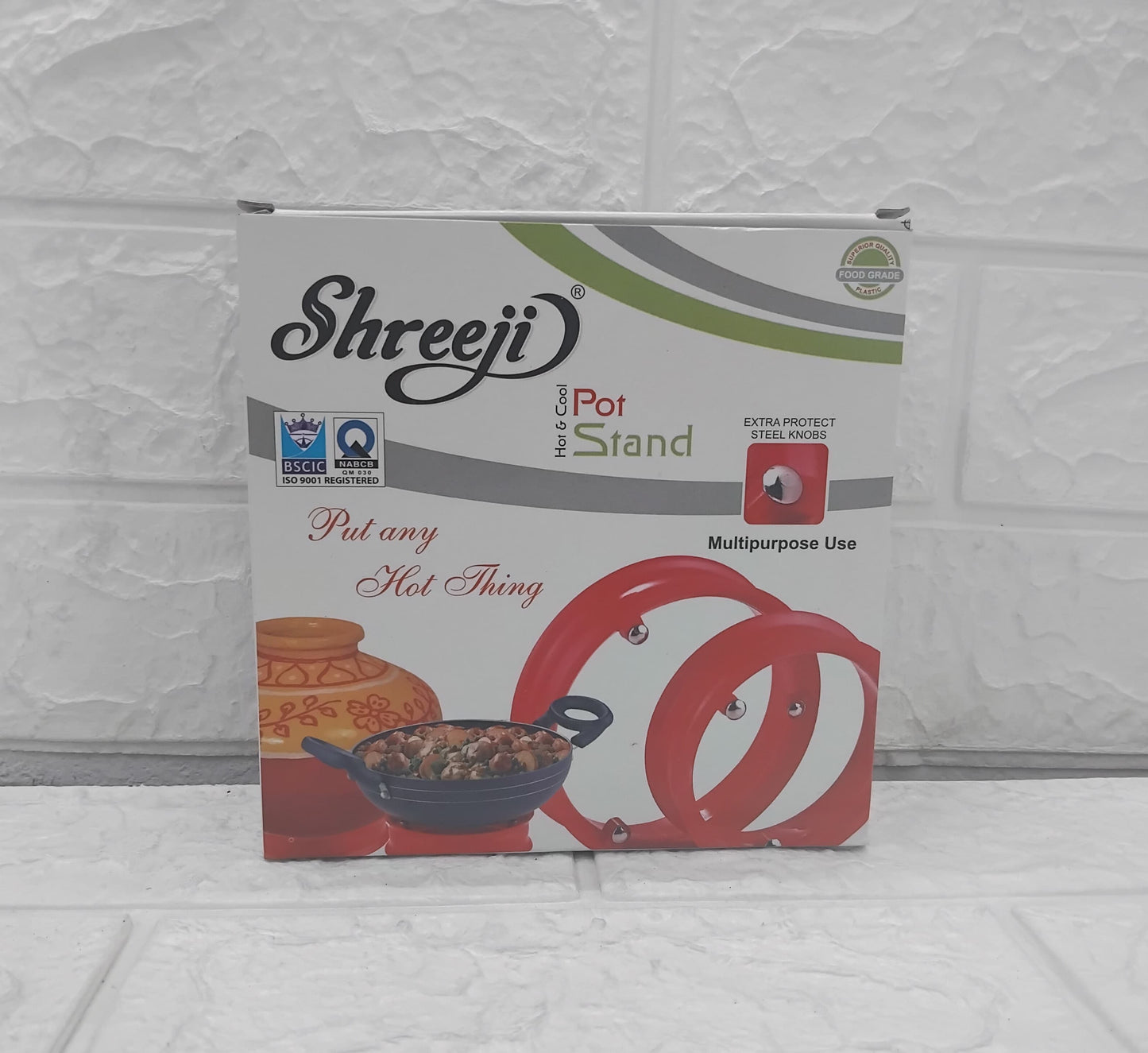 AM3547 Shreeji Hot Cool Pot Stand S10 Multicolour, 2 Pcs Set