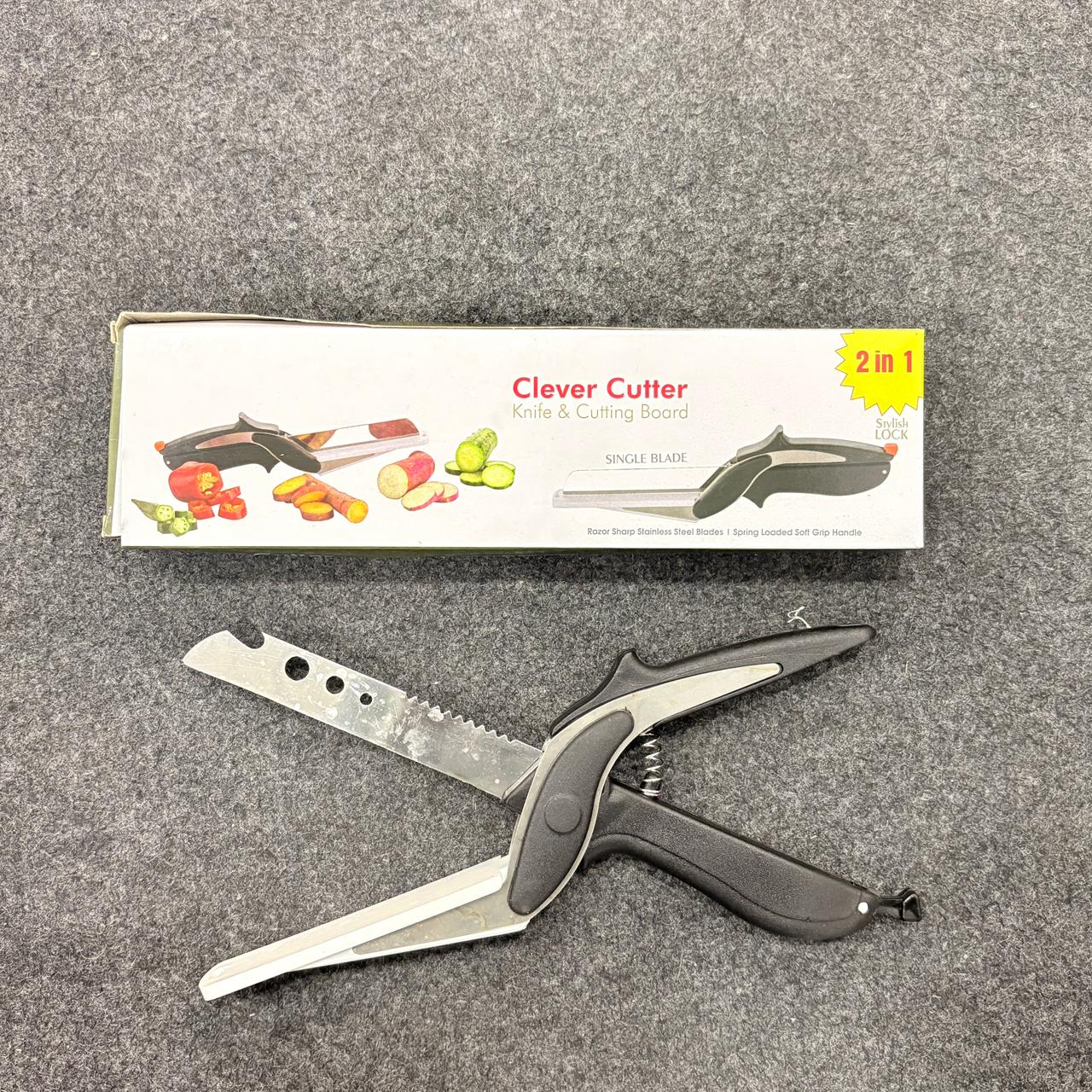 0073 Stainless Steel 4 in 1 Clever Cutter, Black