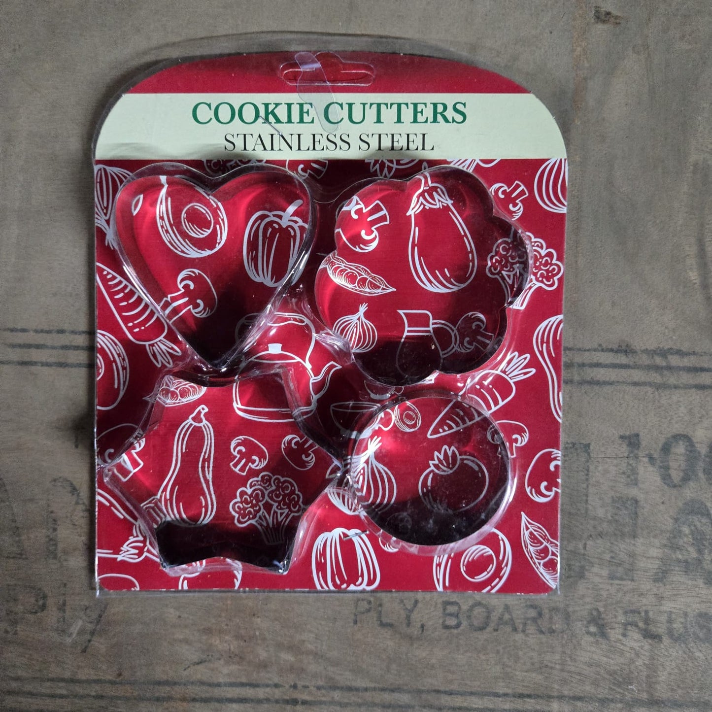 0827 Cookie Cutter Stainless Steel Cookie Cutter with Shape Heart Round Star and Flower (4 Pieces)