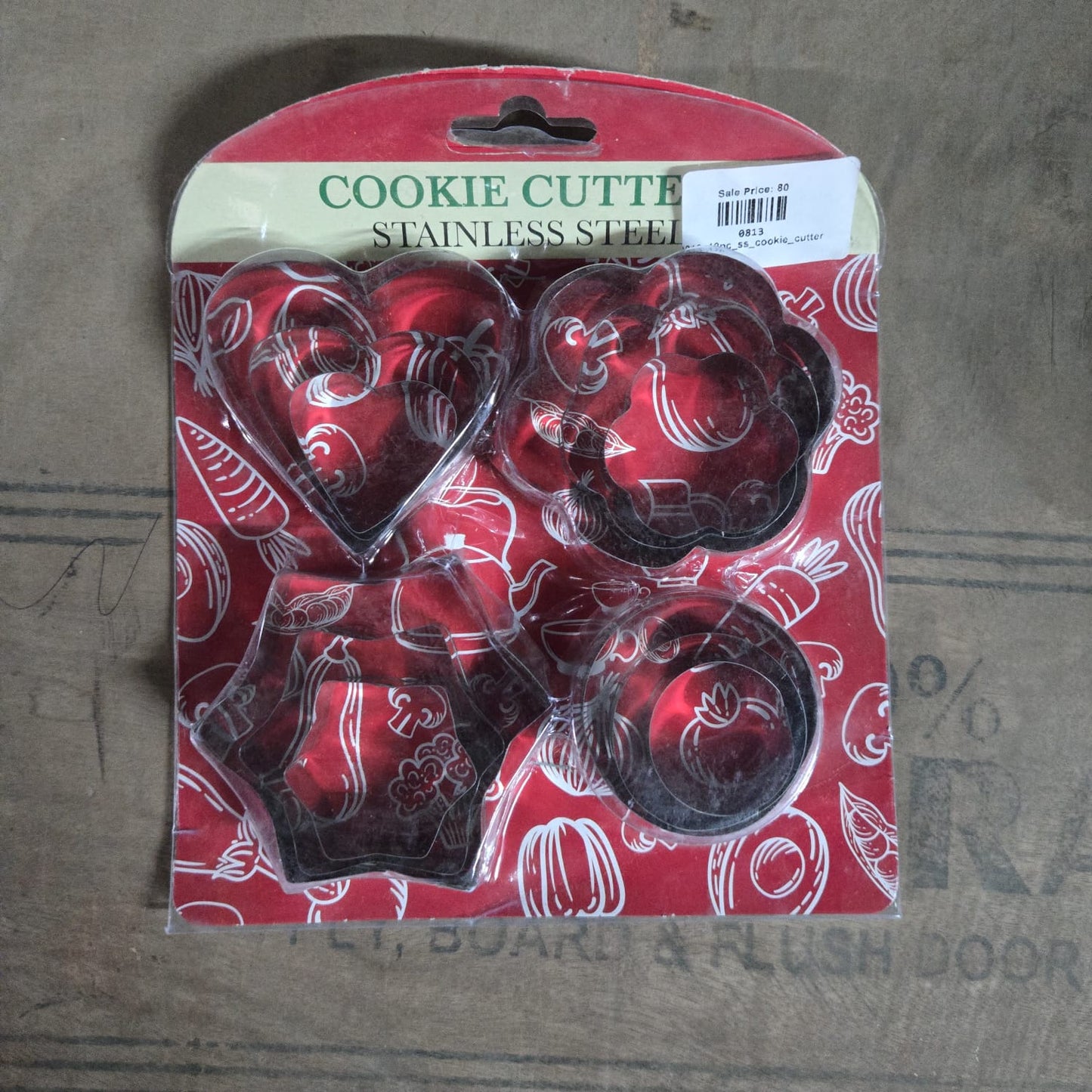 0813 Cookie Cutter Stainless Steel Cookie Cutter with Shape Heart Round Star and Flower (12 Pieces)