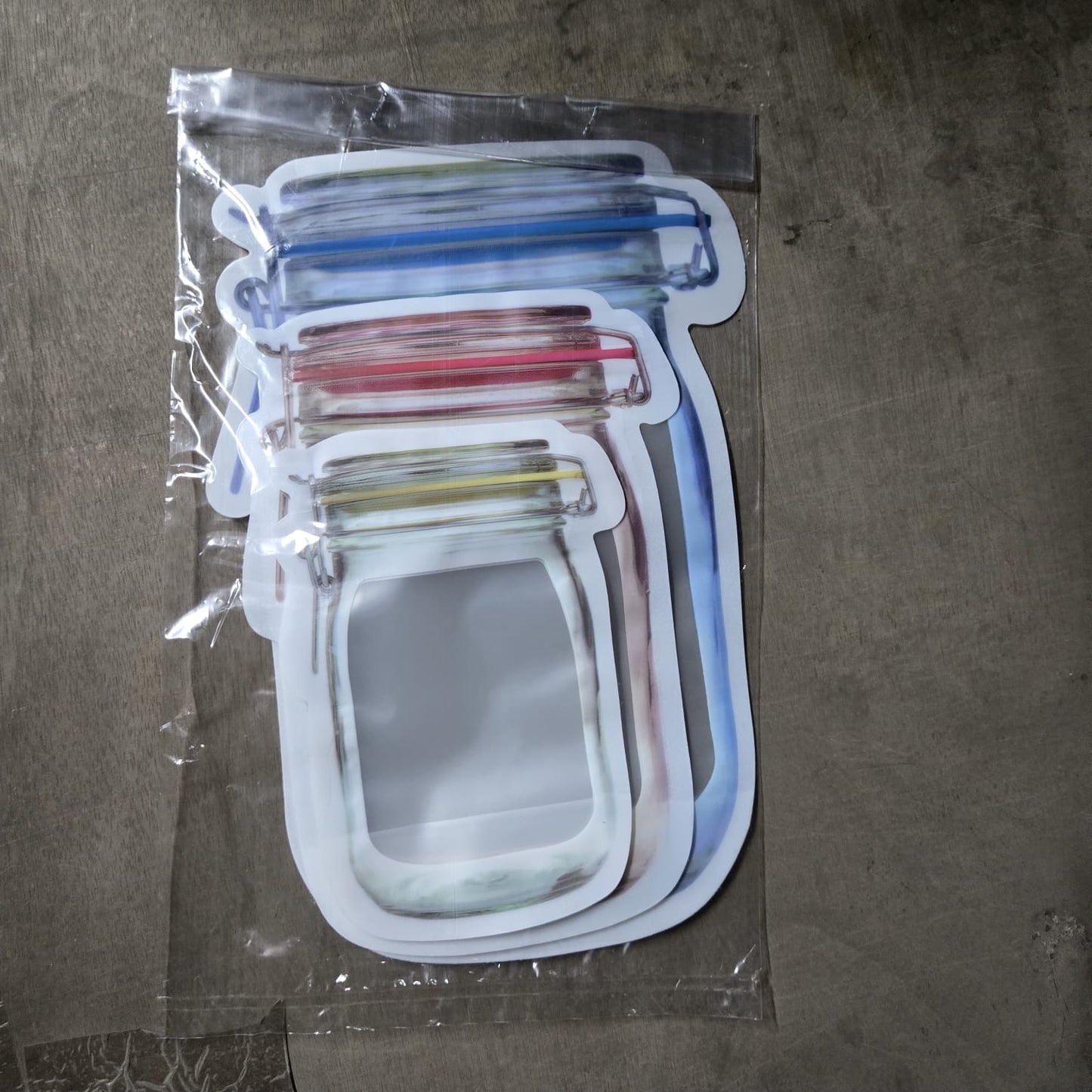 0855 Plastics Transparent Jar Shaped Stand-up Pouch With Zipper