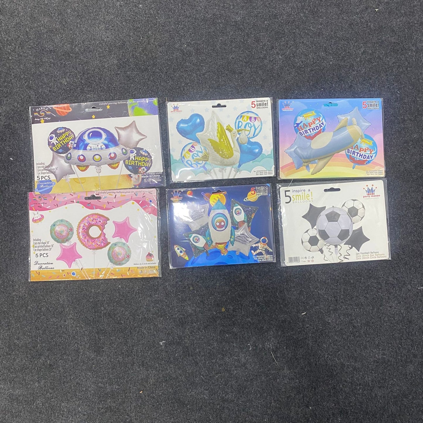 AM7677 Theme Foil Balloon Decoration Set Pack of Five for Kids Birthday Party Celebrations 1-Set