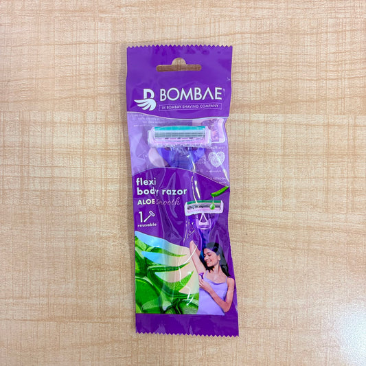 A06609 Bombae Flexi Body Razor for Women with Aloe Smooth Lubricating Strip (1 Pc)