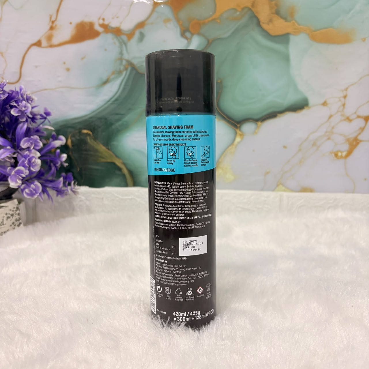 A06612 Bombay Shaving Company Charcoal Shaving Foam with Moroccan Argan Oil (50ml)