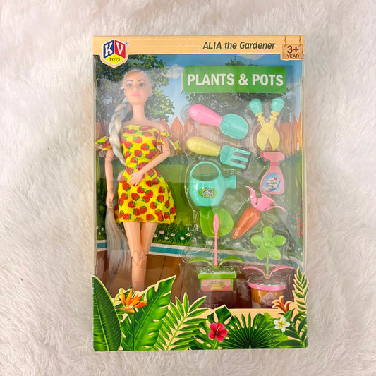 A06632 Alia the Gardener Doll Set with Plants & Pots Accessories (Item No : 4070)