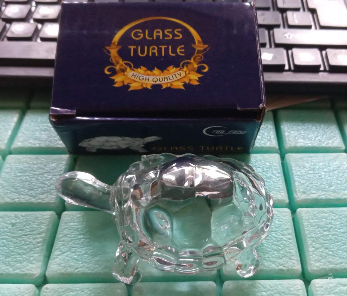 1194 Crystal Glass Turtle-Tortoise for Feng Shui and Vastu - Small
