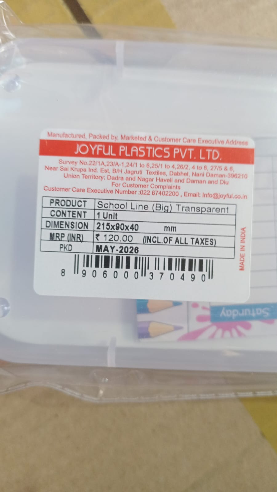 AM3275 Joyful School Line Big Transparent Campass Box Color Availablity As Per Stock Plastic Campass Box 1 Piece