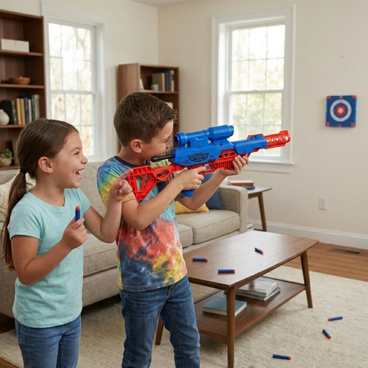 AM7421 Strike Wolf LR-1 Blaster with Targeting Scope and 12 Elite Darts