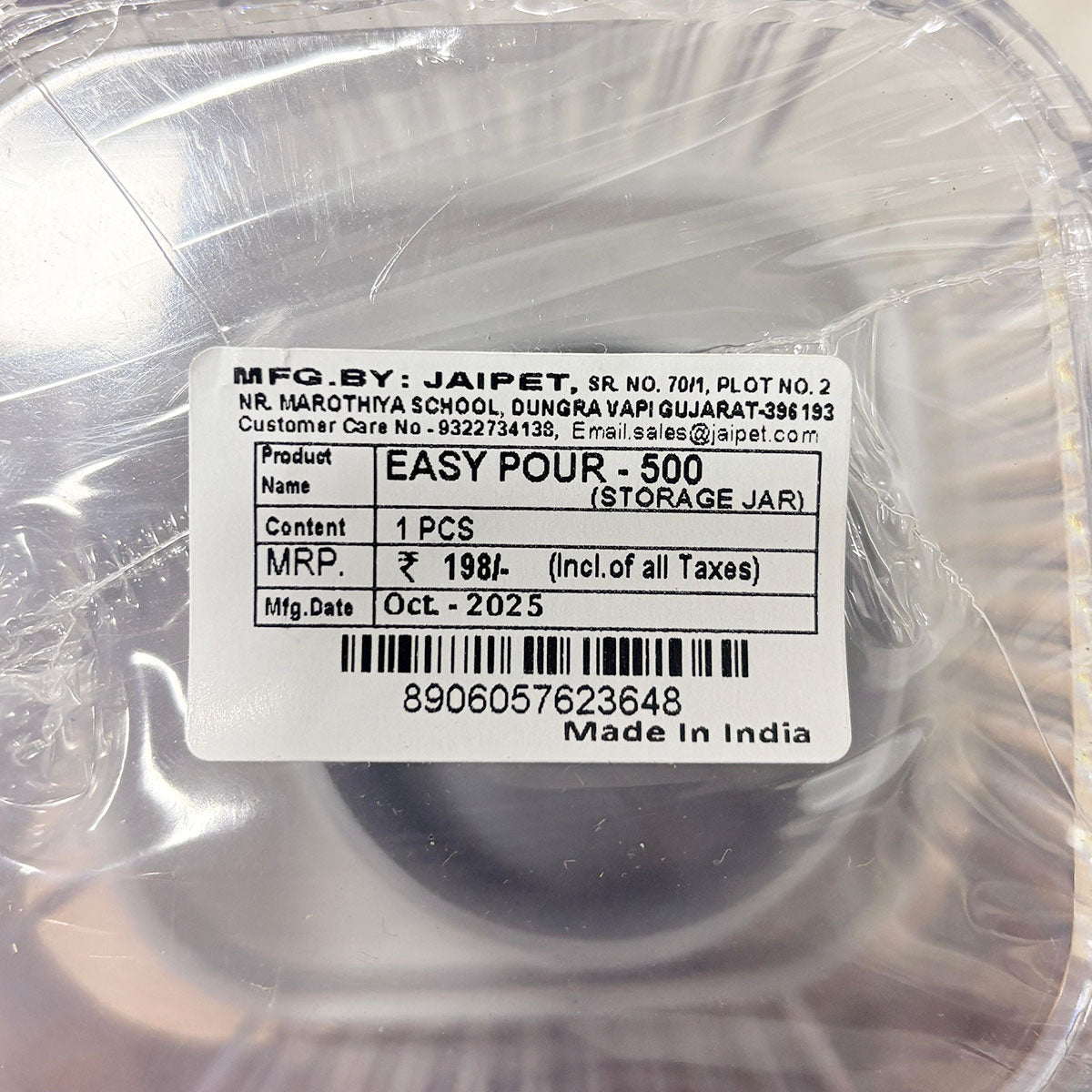 AM6527 Jaipet Easy Pour 500 Airtight Storage Jar with Measuring Cup Cap