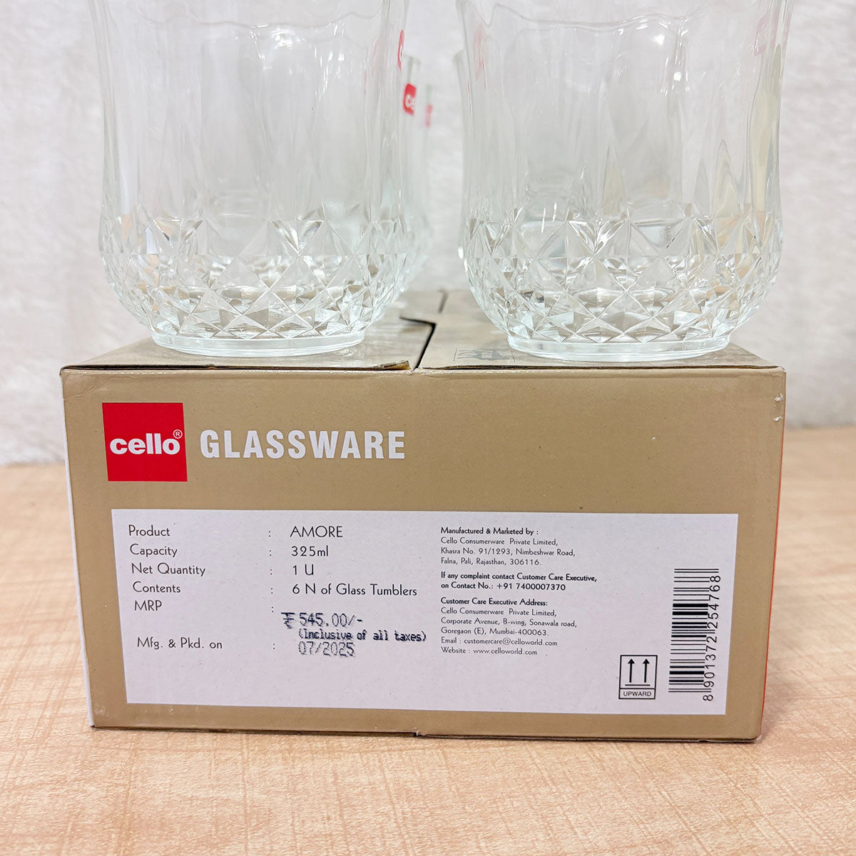 AM2691 CELLO Amore Tumbler glass 325ml Set of 6pcs
