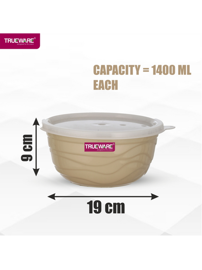 AM2419 Trueware Ultimate Microwave safe Stainless Steel Plastic Serving Bowl Medium 1400ml