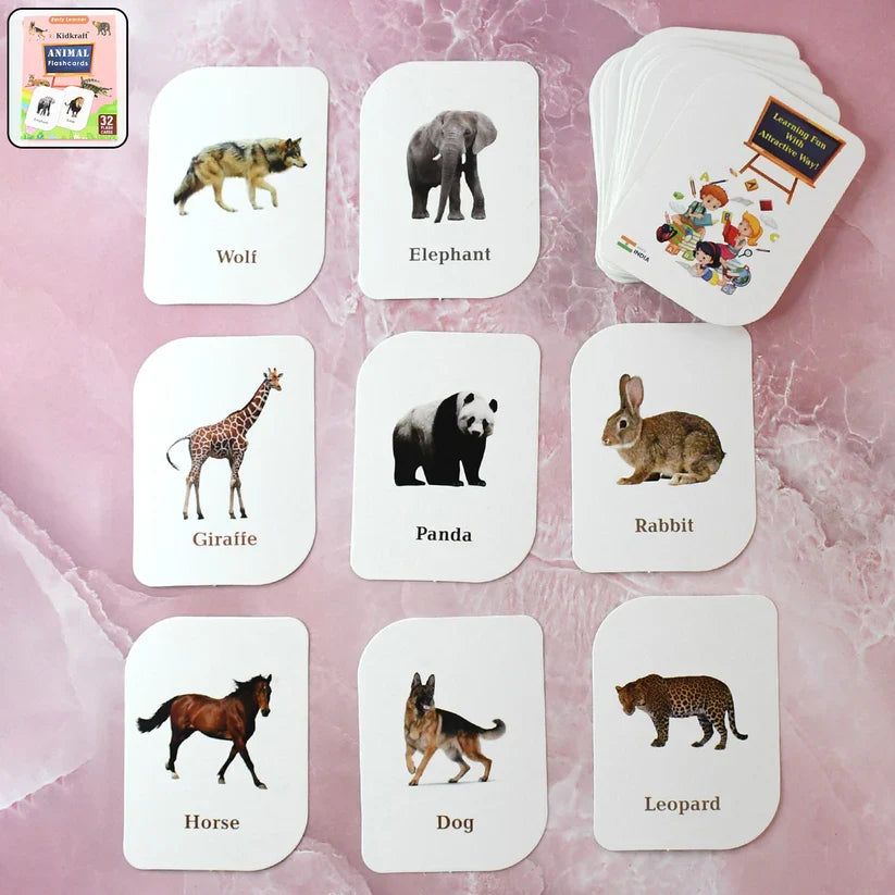 19150 Kidkraft 32-Piece Animal Flash Cards Set