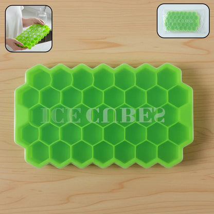 AM7693 Flexible Honeycomb Silicone Ice Cube Tray - 37 Cavity Hexagon Mold