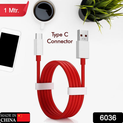 TM0285 Unique Type C Dash Charging USB Data Cable - 1 Meter ( RED )
