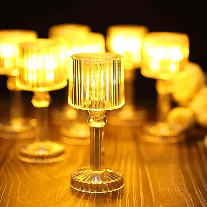 6958 Mini Acrylic LED Desk Lamps Table Lamp Portable Crystal (1 Pc / Small)