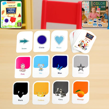 19156 Kidkraft Early Learner 32-Piece Color & Shape Flashcard Set