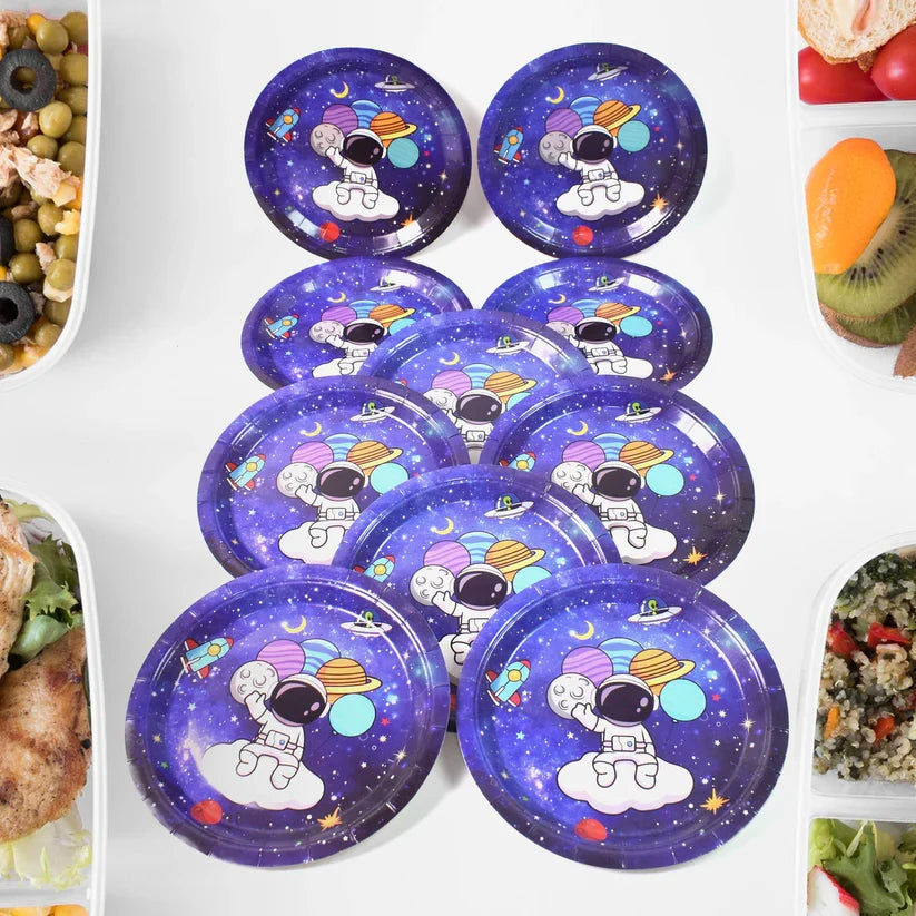10441 Round Plates Disposable Paper Plates Happy Birthday, Gift (10 Pcs Set / Mix Design)