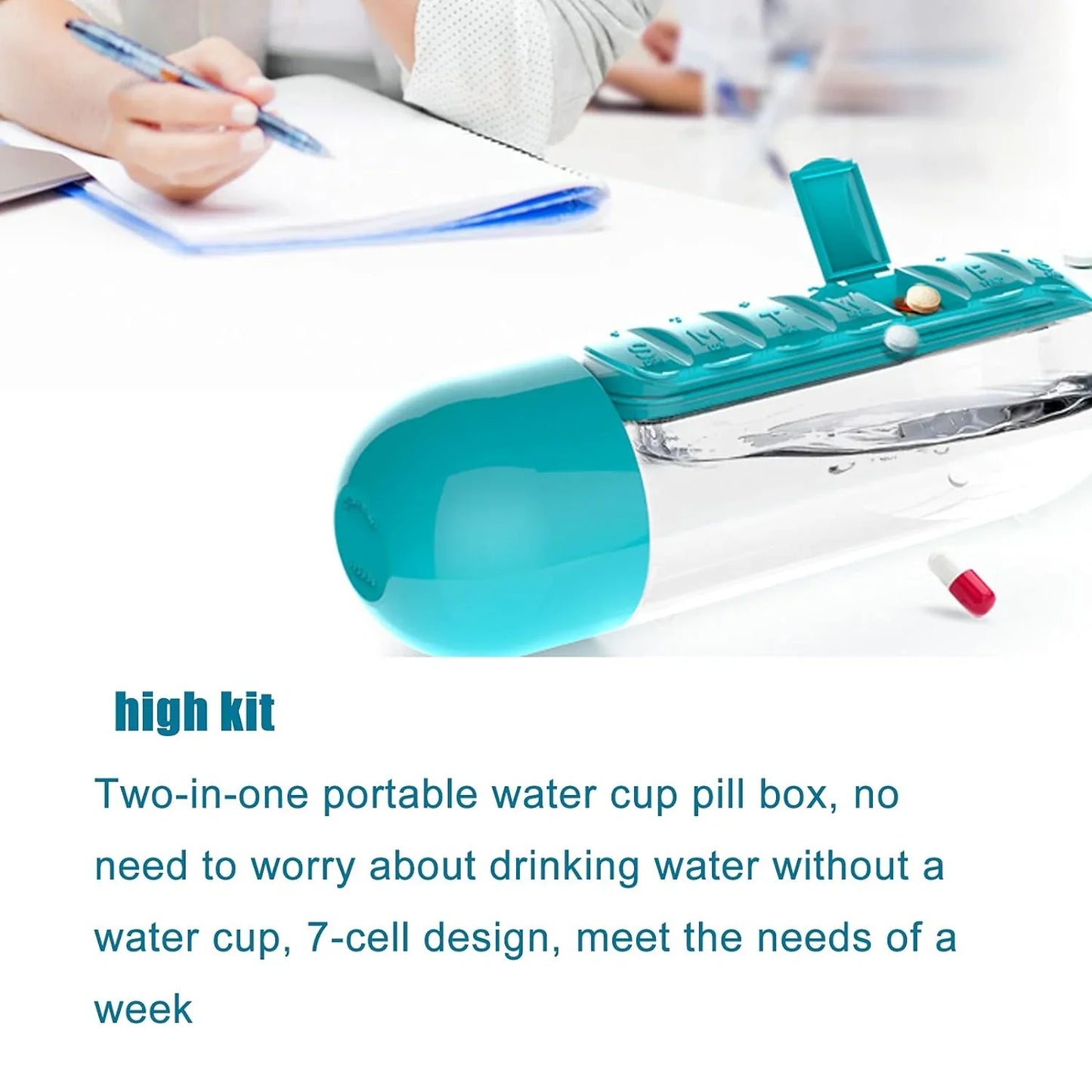12911 Pill & Vitamin Bottle, Water Bottle Multi Functional Use for Traveling