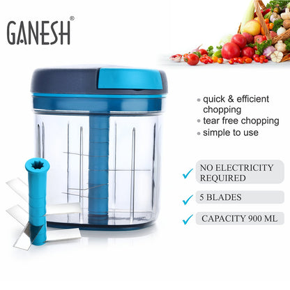 AM7282 Ganesh Master Chopper – 900ml Manual Vegetable & Fruit Chopper