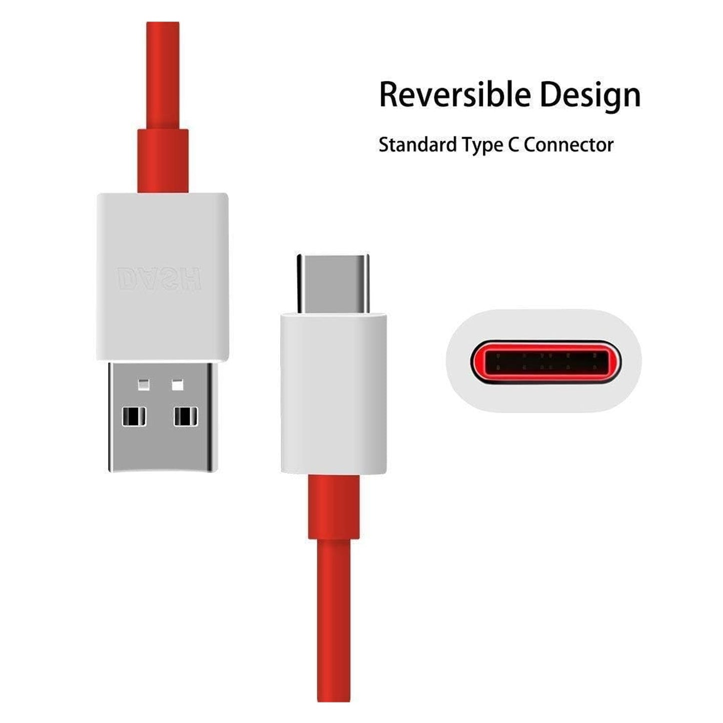 TM0285 Unique Type C Dash Charging USB Data Cable - 1 Meter ( RED )