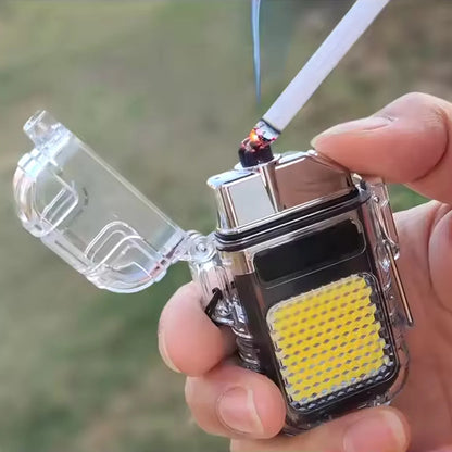 18629 USB Rechargeable Electric Lighter & 3 Modes COB Flashlight (1 Pc)