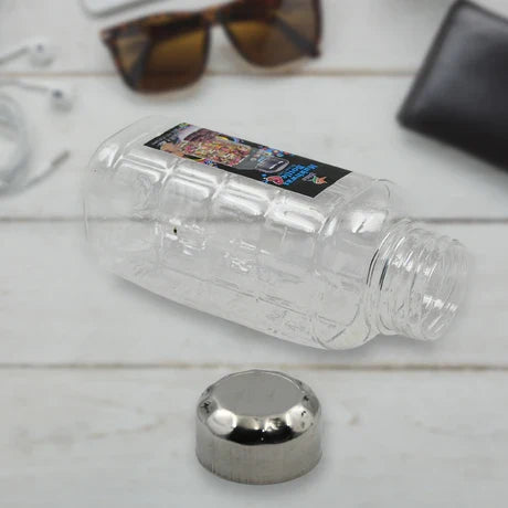 AM7651 PLASTIC TRANSPARENT MUKHWAS BOTTLE WITH STEEL CAP / MOUTH FRESHENER / DRYFRUITS MULTIPURPOSE AIR TIGHT AND BPA FREE KITCHEN STORAGE BOTTLE (1 PC)
