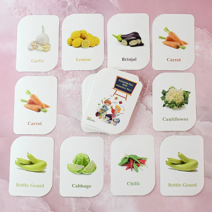 19155 Kidkraft 32-Piece Educational Vegetable Flash Cards Set