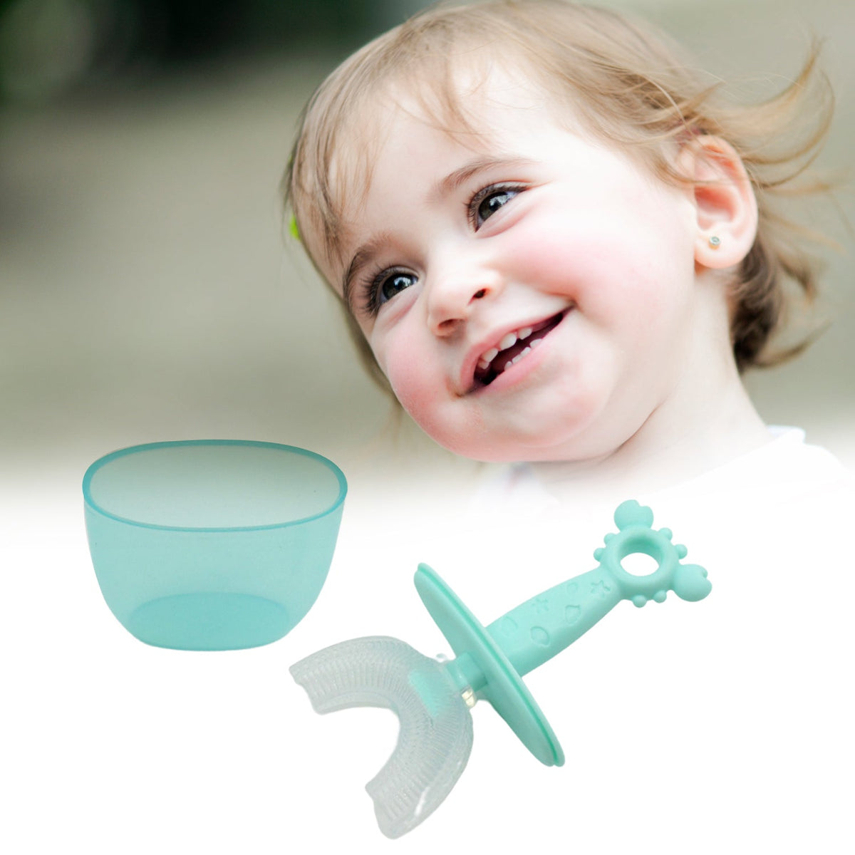 8352 Toothbrush- U Shape Portable Silicone Teeth Brush Clean 360 Degree Cleaning Suitable For 2-6 Years