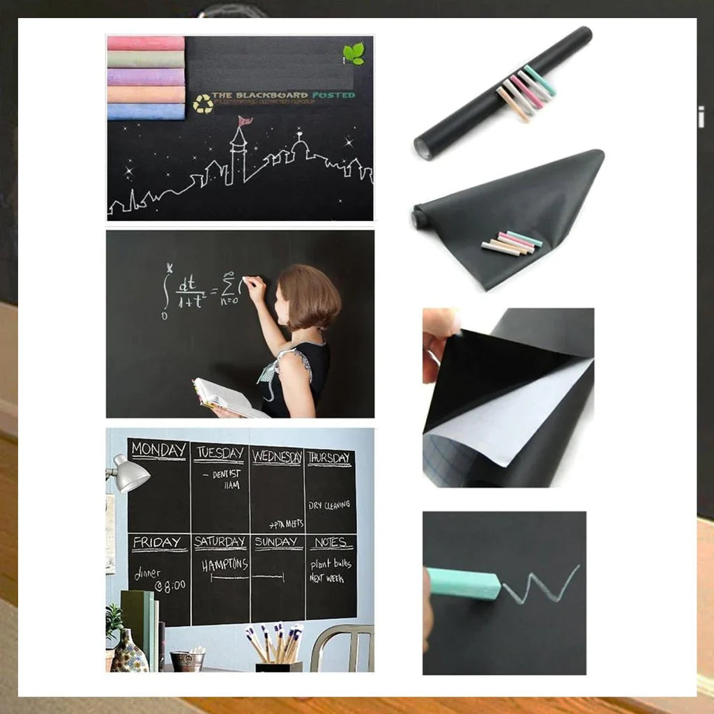 3382 Blackboard Erasable Wall Sticker Chalkboard Sticker Removable Blackboard Wall Stickers Mural for Kids Room