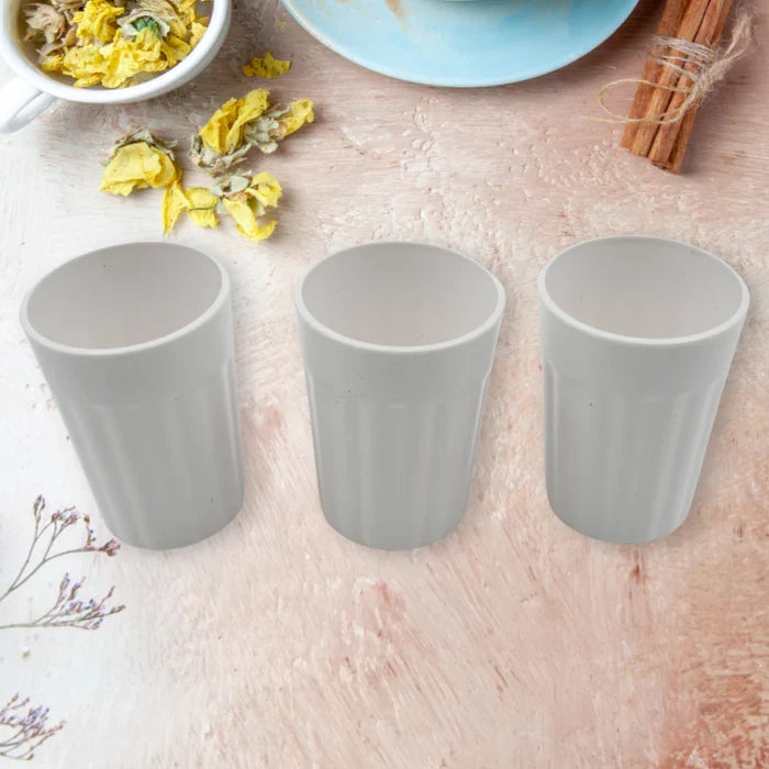AM7652 Small Plastic Coffee / Tea Cups / Glass Reusable Plastic Cup Mug Lightweight Microwavable Dishwasher Safe Unbreakable Camping Coffee Mugs for Tea Milk Water Juice Tea (3 Pcs Set)