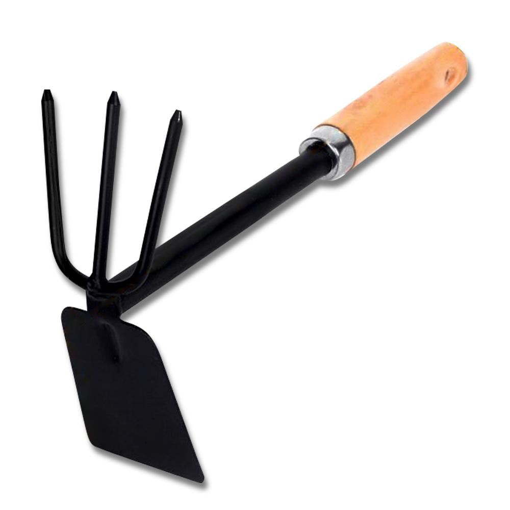 1578 2 in 1 Double Hoe Gardening Tool with Wooden Handle - DeoDap