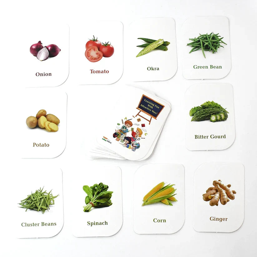 19155 Kidkraft 32-Piece Educational Vegetable Flash Cards Set