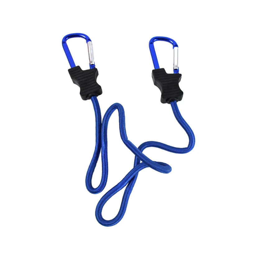 15264 Carabiner Bungee Cords with Hook Tie Downs Luggage Strap Carrying Bag Secure (1 Pc / Mix Color)