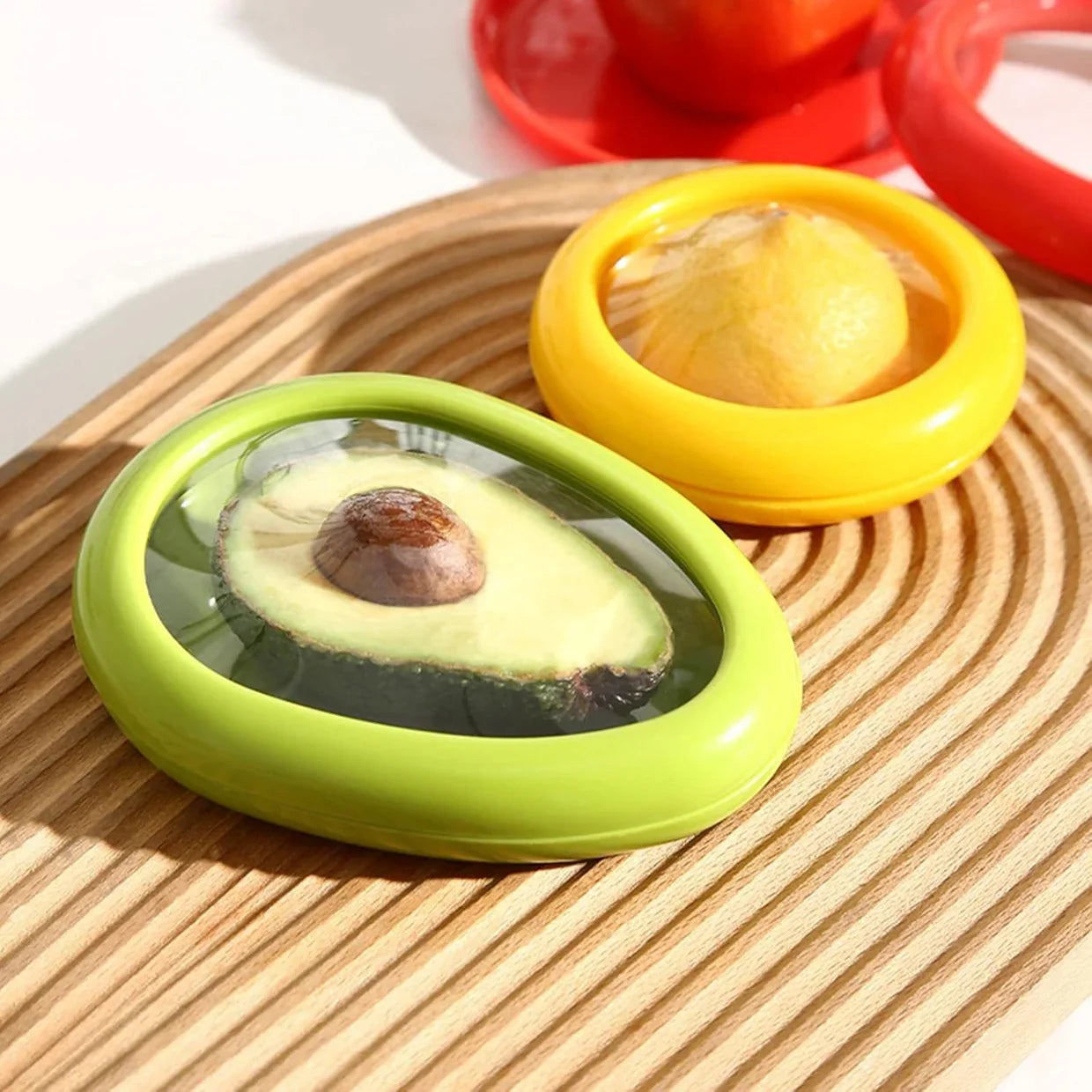 12015 Green Oval Shape Vegetable Container Premium Fruits Saver Keeper (1 Pc)
