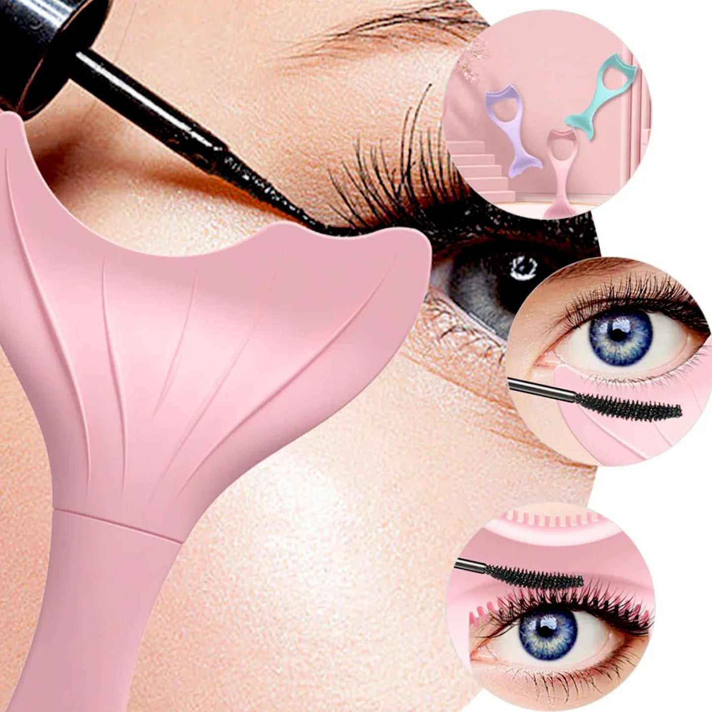 12628 Multifunctional Easy To Clean Curved Silicone Eyeliner Stencils Wing Eyelashes Brush Curler Comb Eye Makeup Tool Female Supply (1 Pc)