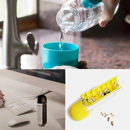 12911 Pill & Vitamin Bottle, Water Bottle Multi Functional Use for Traveling