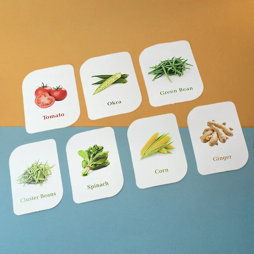 19155 Kidkraft 32-Piece Educational Vegetable Flash Cards Set