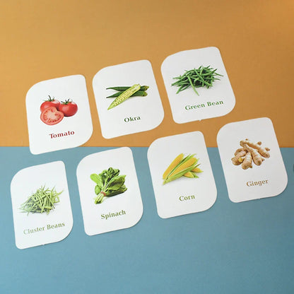 19155 Kidkraft 32-Piece Educational Vegetable Flash Cards Set