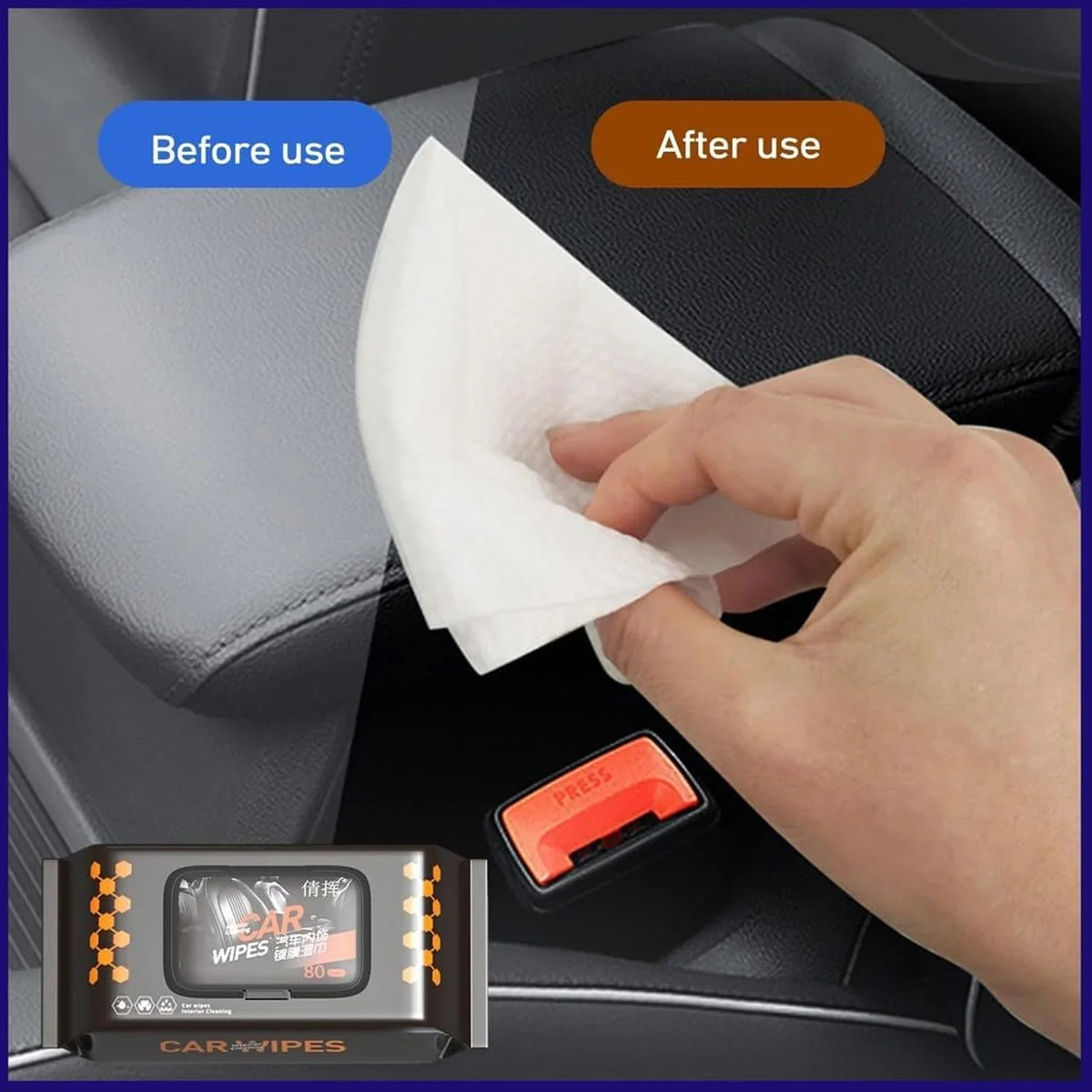 15349 Car Interior Cleaning Wet wipes (80 Pcs Set)