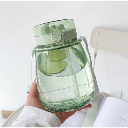 TM0271 Insulated Water Bottle Portable Water Bottle With Strap, Sticker and Straw Cute Outdoor Sports Bottle For Water Travel Drinkware Jug Travel Water Bottle large Capacity Water Jug, Gym / Kid / Outdoor Sport / Campus, Fashionable (1300 ML Approx)