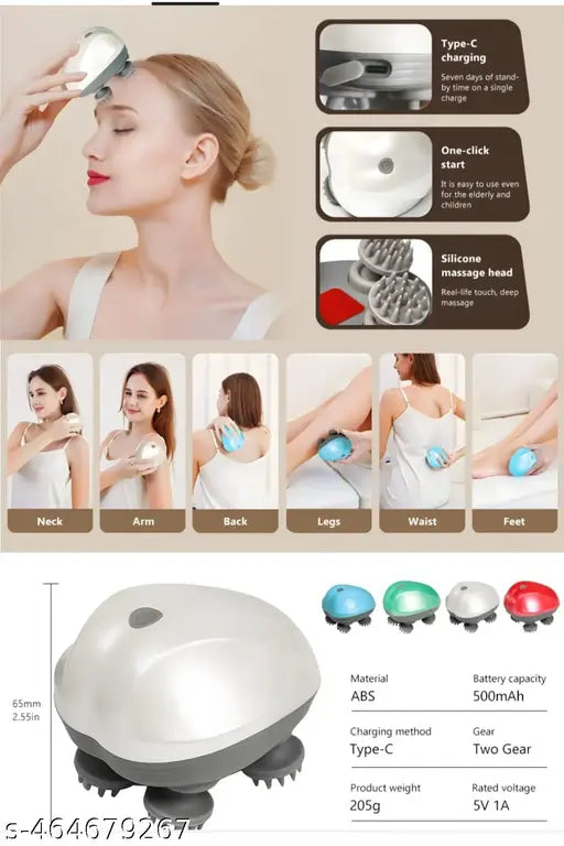 AM6357 Smart Electric Portable Head Massager for Hair Growth Deep Clean and Stress Relax