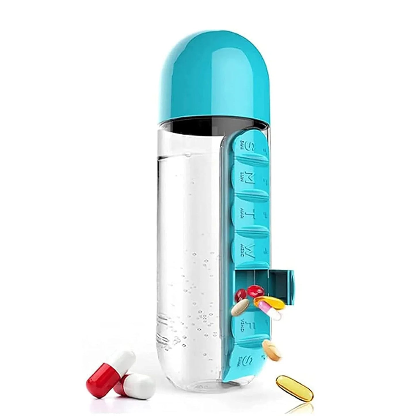 12911 Pill & Vitamin Bottle, Water Bottle Multi Functional Use for Traveling