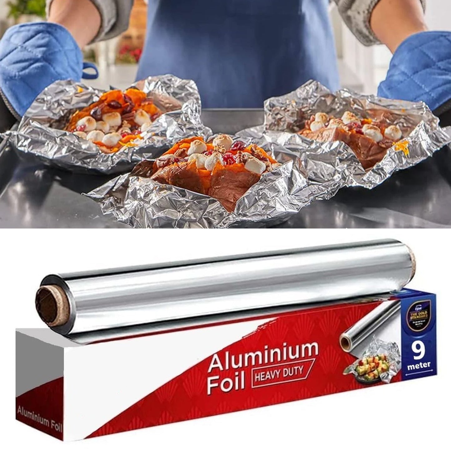3197 Aluminium Foil 9 Metre for Food Packing , Wrapping, Storing and Serving