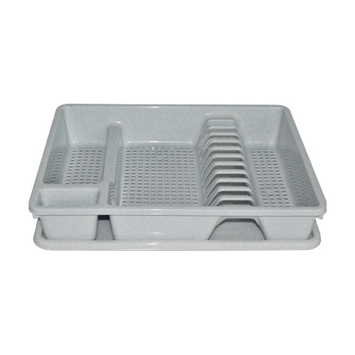 AM3279 JOYFUL Blossom Plastic Plate Rack and Dish Drainer with Drip Tray