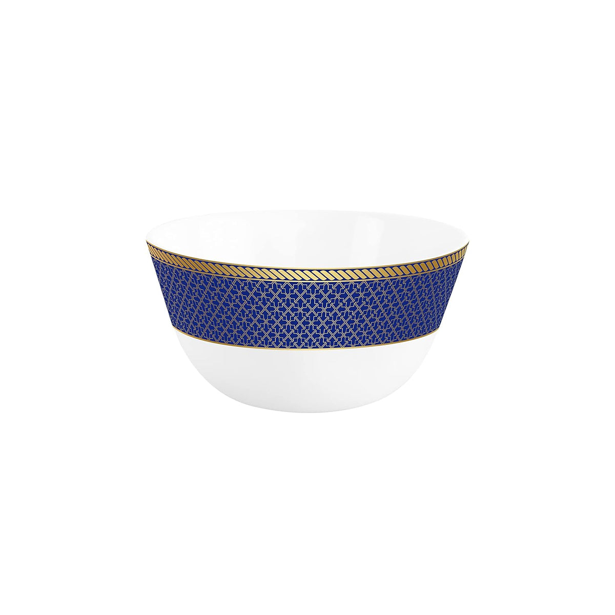 AM5752 Cello Opalware Solitaire Series Sapphire Dinner Set, 27 Units - Opal Glass Dinner Set for 1 | Crockery Set for Festive Ocassions, Parties | White Plate and Bowl Set