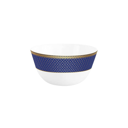 AM5752 Cello Opalware Solitaire Series Sapphire Dinner Set, 27 Units - Opal Glass Dinner Set for 1 | Crockery Set for Festive Ocassions, Parties | White Plate and Bowl Set